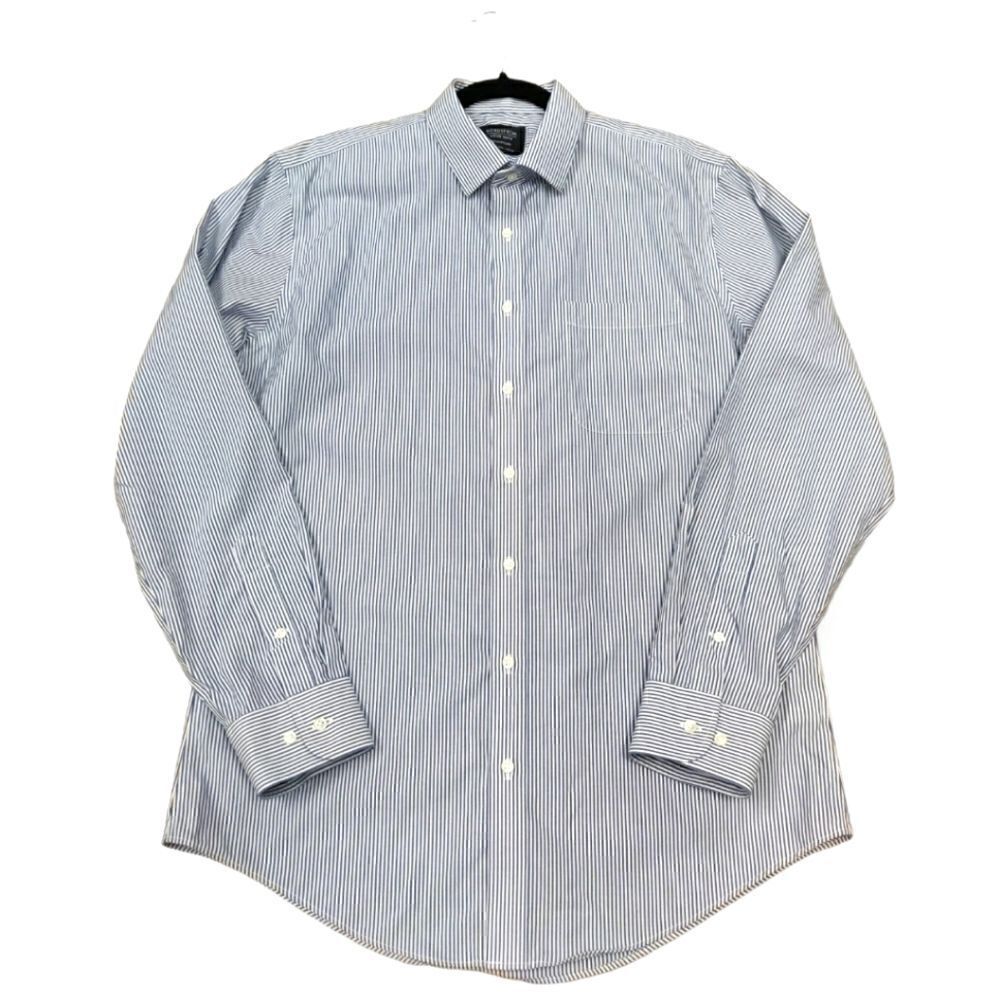 Nordstrom Men's Shop Pin Stripe wrinkle free cotton button down shirt 16 34-35